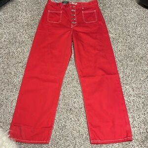 Levi’s ribcage exposed button fly wide leg jeans - new with tags